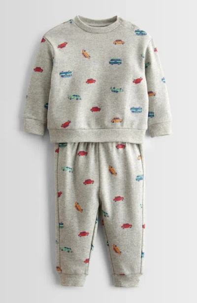 Tucker + Tate Print Fleece Sweatshirt & Joggers Set In Grey Lt Htr Transport Toss