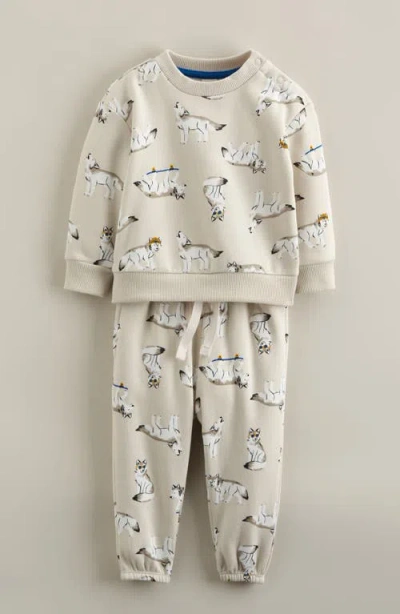 Tucker + Tate Babies'  Print Fleece Sweatshirt & Sweatpants Set In Neutral