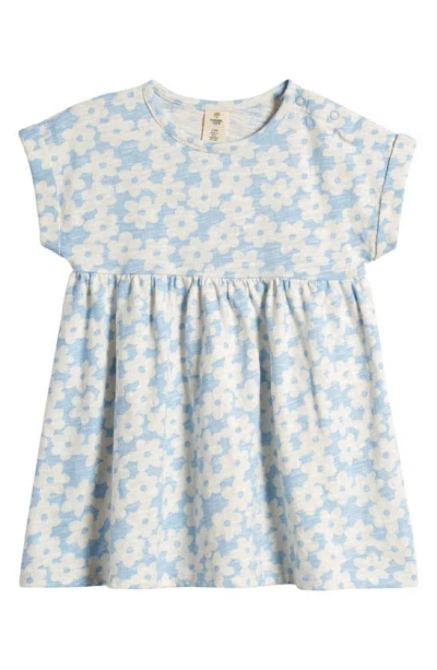 Tucker + Tate Babies' Print Roll Cuff Cotton Dress In Blue Falls Laney Floral