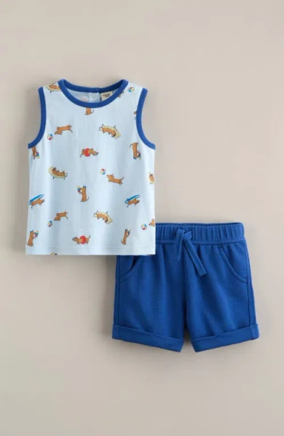 Tucker + Tate Babies'  Print Tank & Shorts Set In Blue