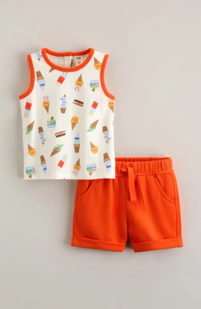 Tucker + Tate Babies'  Print Tank & Shorts Set In Orange