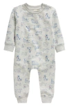Tucker + Tate Babies'  Puppy Pals Fleece Sweatshirt Romper In Grey Light Heather Pup Pals