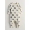Tucker + Tate Raccoon Jacquard Cotton Sweater Romper In White