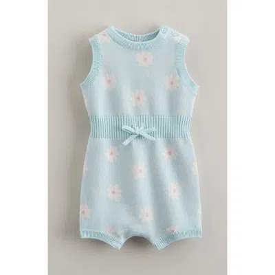 Tucker + Tate Babies'  Ribbed Waist Cotton Romper In Blue