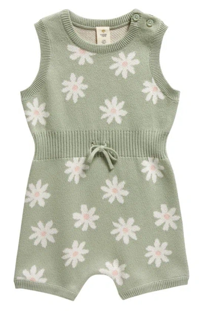 Tucker + Tate Babies' Ribbed Waist Cotton Romper In Green Frozen Donna Daisy