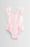 Tucker + Tate Babies'  Ruffle One-piece Swimsuit In Pink Balm Sunny Stripe
