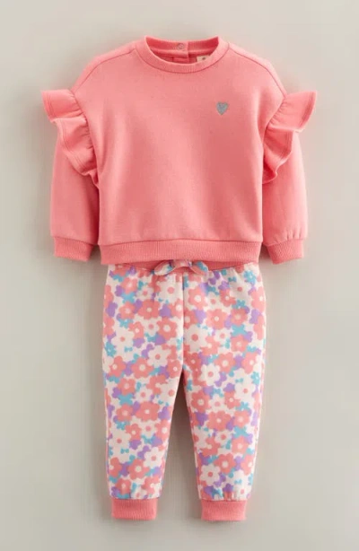 Tucker + Tate Babies'  Ruffle Sweatshirt & Joggers Set In Pink