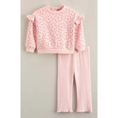 Tucker + Tate Babies'  Ruffle Trim Sweatshirt & Leggings Set In Pink