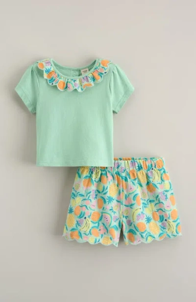 Tucker + Tate Babies'  Scallop Collar Tee & Shorts Set In Multi