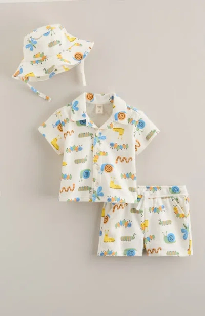 Tucker + Tate Babies'  Shirt, Shorts & Hat Set In White