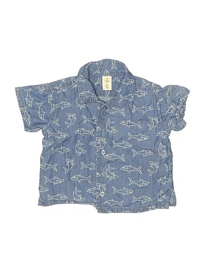 Pre-owned Tucker + Tate Kids' Short Sleeve Button Down Shirt In Blue