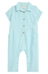 Tucker + Tate Stripe Cotton Utility Romper In Blue Cabana Sam Stripe