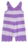 Tucker + Tate Babies'  Stripe Shoulder Tie Cotton Sweater Romper In Purple Fresco Greta Stripe