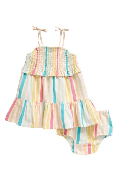 Tucker + Tate Babies' Stripe Smocked Dress & Bloomers In Pink Fandango Andie Stripe
