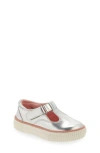 Tucker + Tate Kids'  Tabitha T-strap Mary Jane Flat In Silver Metallic