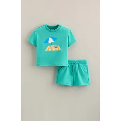 Tucker + Tate Babies'  Terry Graphic T-shirt & Shorts Set In Green