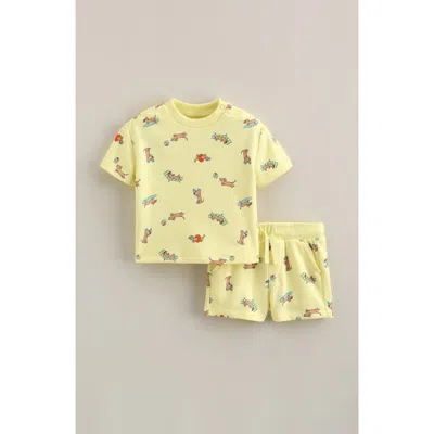 Tucker + Tate Babies'  Terry Graphic T-shirt & Shorts Set In Yellow