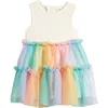 Tucker + Tate Babies'  Tiered Tutu Tank Dress In Ivory- Pink Multi