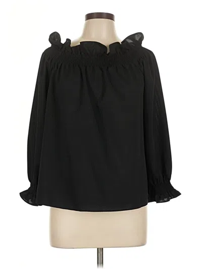 Pre-owned Tuckernuck 3/4 Sleeve Blouse In Black