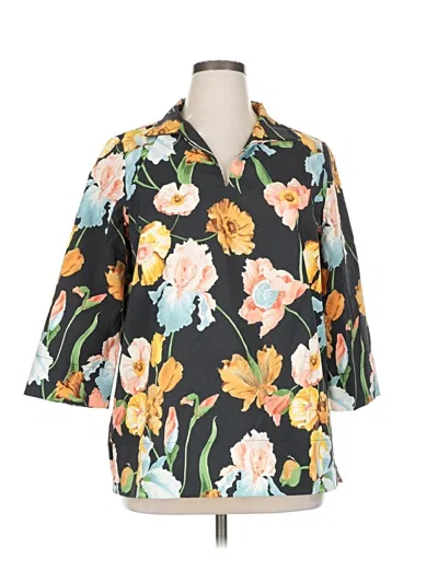 Pre-owned Tuckernuck 3/4 Sleeve Blouse In Black