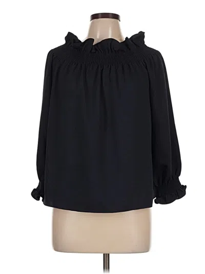 Pre-owned Tuckernuck 3/4 Sleeve Blouse In Black