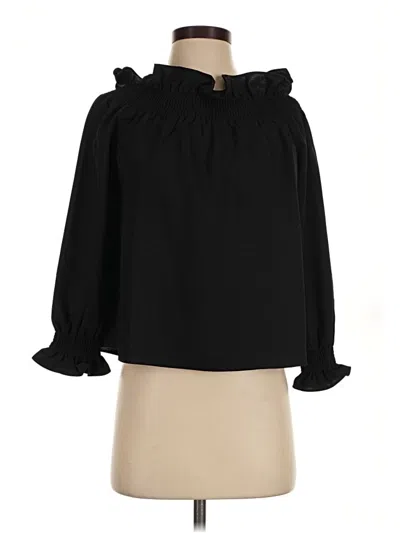 Pre-owned Tuckernuck 3/4 Sleeve Blouse In Black
