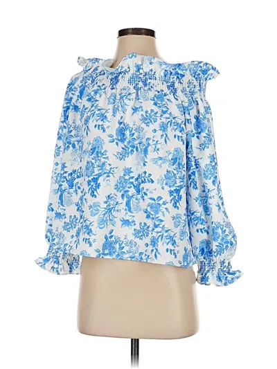 Pre-owned Tuckernuck 3/4 Sleeve Blouse In Blue