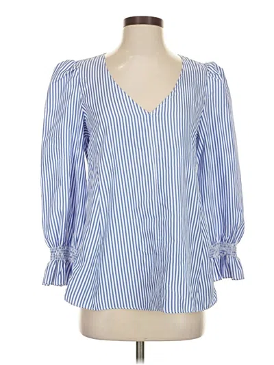 Pre-owned Tuckernuck 3/4 Sleeve Blouse In Blue