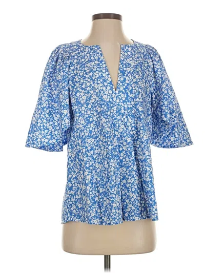 Pre-owned Tuckernuck 3/4 Sleeve Blouse In Blue
