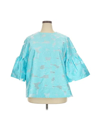 Pre-owned Tuckernuck 3/4 Sleeve Blouse In Blue