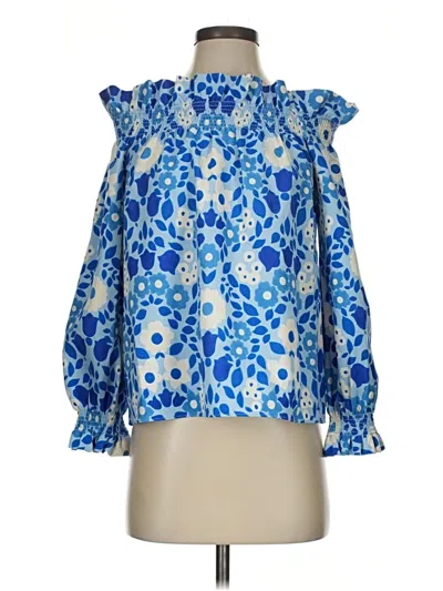 Pre-owned Tuckernuck 3/4 Sleeve Blouse In Blue