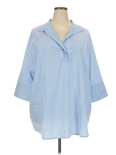 Pre-owned Tuckernuck 3/4 Sleeve Blouse In Blue
