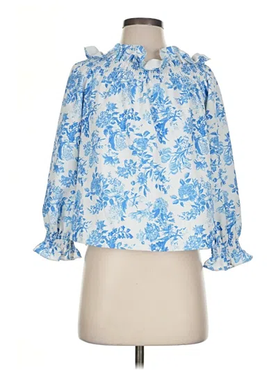 Pre-owned Tuckernuck 3/4 Sleeve Blouse In Blue