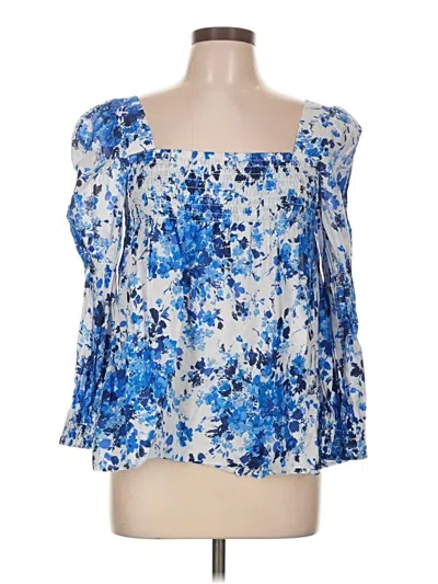 Pre-owned Tuckernuck 3/4 Sleeve Blouse In Blue