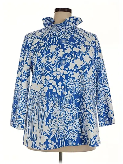 Pre-owned Tuckernuck 3/4 Sleeve Blouse In Blue
