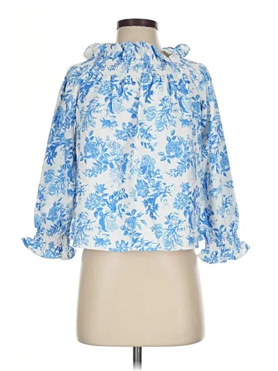 Pre-owned Tuckernuck 3/4 Sleeve Blouse In Blue