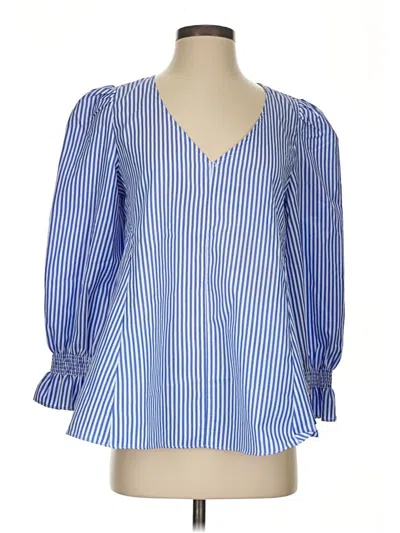 Pre-owned Tuckernuck 3/4 Sleeve Blouse In Blue
