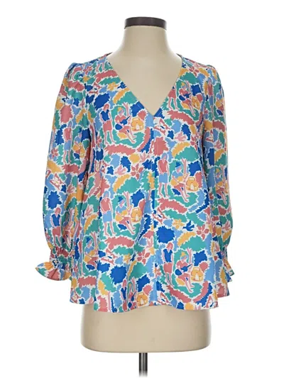 Pre-owned Tuckernuck 3/4 Sleeve Blouse In Blue