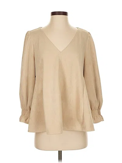 Pre-owned Tuckernuck 3/4 Sleeve Blouse In Brown