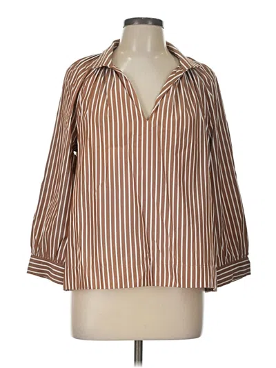 Pre-owned Tuckernuck 3/4 Sleeve Blouse In Brown