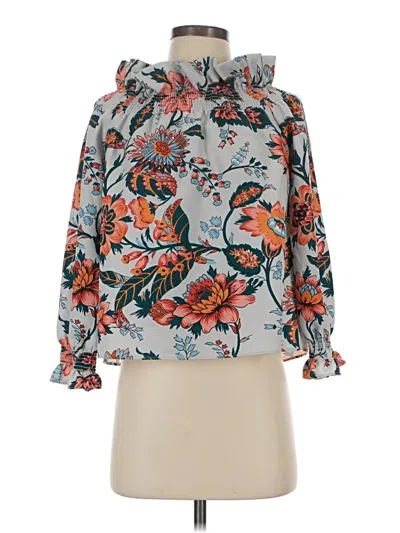 Pre-owned Tuckernuck 3/4 Sleeve Blouse In Gray