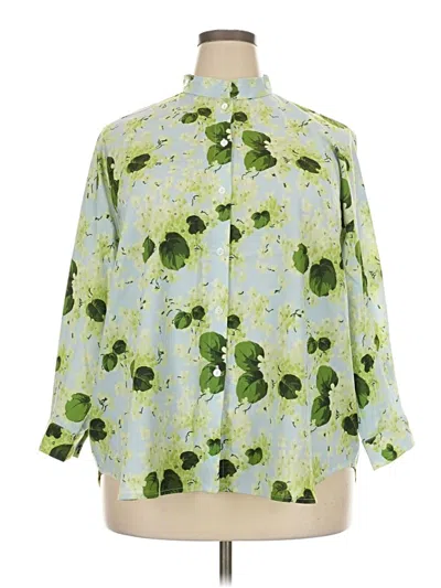 Pre-owned Tuckernuck 3/4 Sleeve Blouse In Green