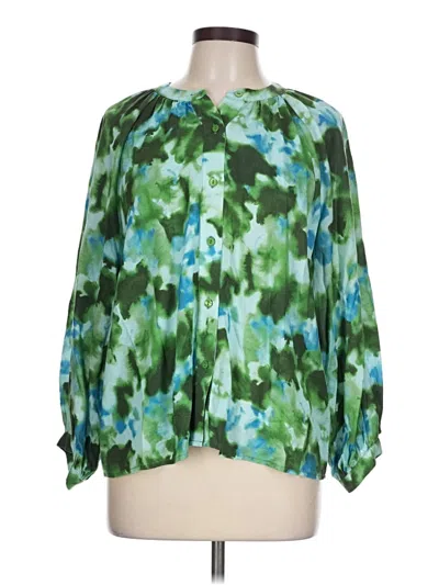 Pre-owned Tuckernuck 3/4 Sleeve Blouse In Green