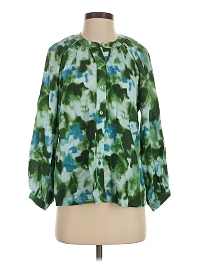 Pre-owned Tuckernuck 3/4 Sleeve Blouse In Green