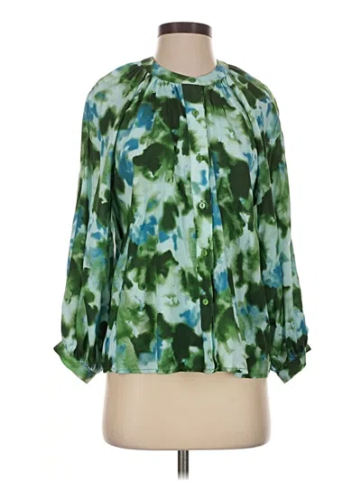 Pre-owned Tuckernuck 3/4 Sleeve Blouse In Green