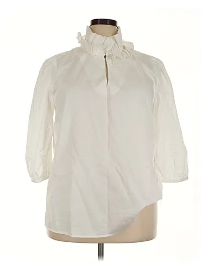 Pre-owned Tuckernuck 3/4 Sleeve Blouse In Ivory