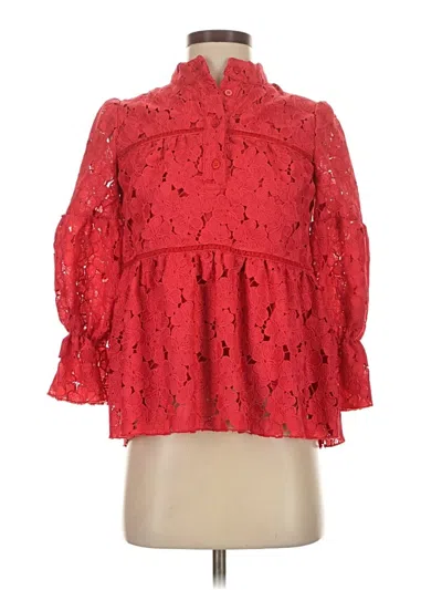 Pre-owned Tuckernuck 3/4 Sleeve Blouse In Red