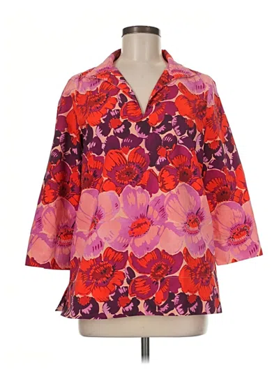 Pre-owned Tuckernuck 3/4 Sleeve Blouse In Red