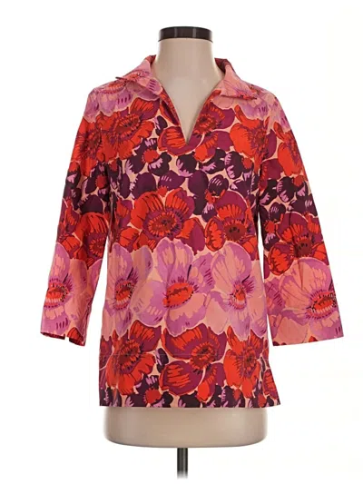 Pre-owned Tuckernuck 3/4 Sleeve Blouse In Red