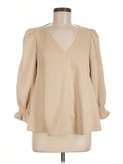 Pre-owned Tuckernuck 3/4 Sleeve Blouse In Tan